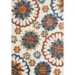 Hampton Beige 6 ft. x 9 ft. Floral Polypropylene Area Rug by Abani