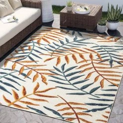 Hampton Beige 5.3 ft. x 7.6 ft. Floral Polypropylene Area Rug by Abani -Abani Sales beige abani area rugs ham120a 5 31 1000