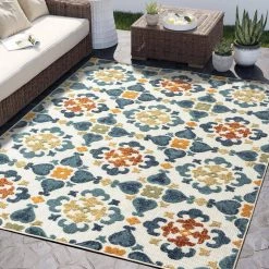 Hampton Beige 5.3 ft. x 7.6 ft. Abstract Polypropylene Area Rug by Abani -Abani Sales beige abani area rugs ham130a 5 31 1000
