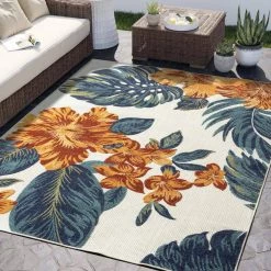 Hampton Beige 6 ft. x 9 ft. Floral Polypropylene Area Rug by Abani -Abani Sales beige abani area rugs ham170a 6 31 1000