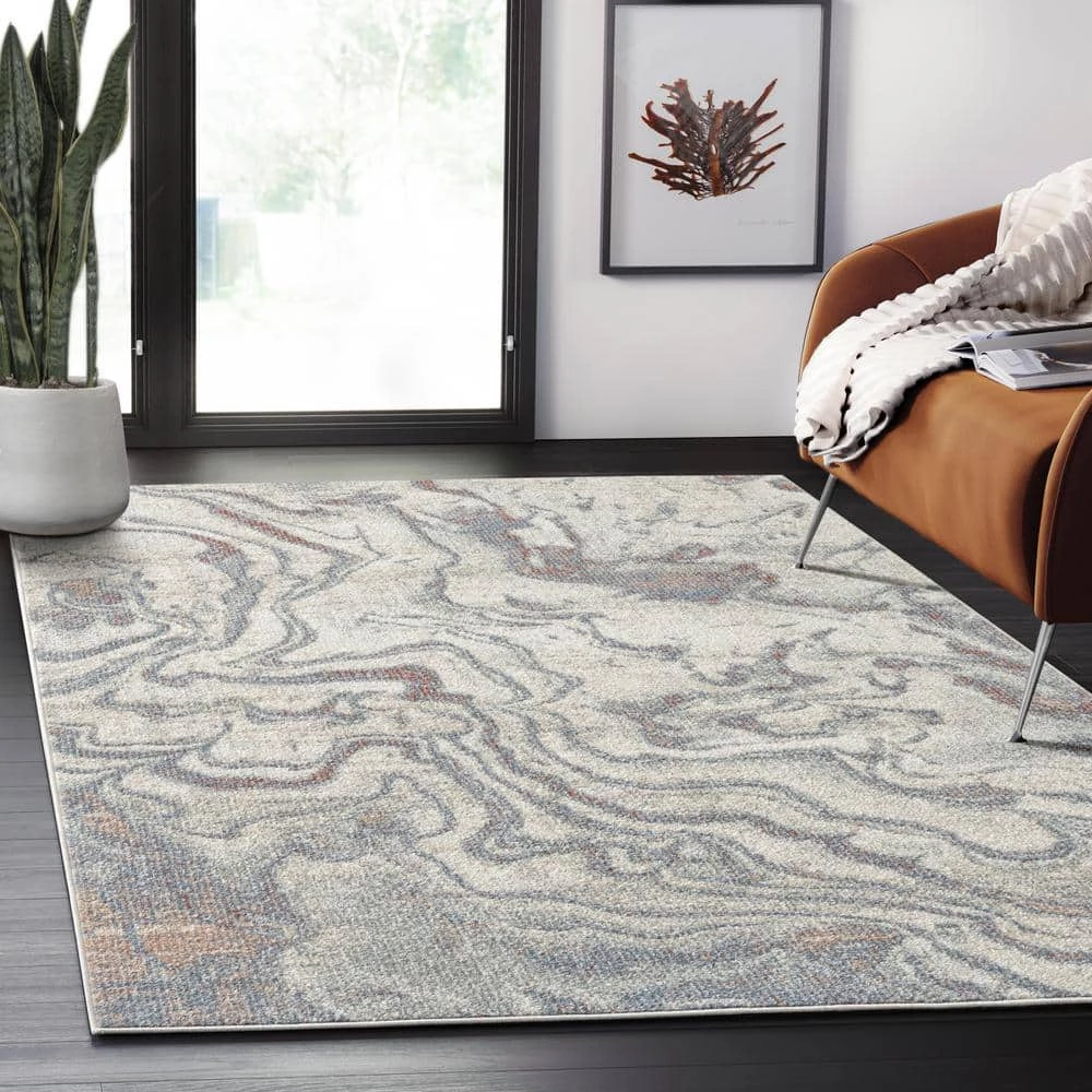 Milas Beige 6 ft. x 9 ft. Abstract Polypropylene Area Rug by Abani 12 Milas Beige 6 ft. x 9 ft. Abstract Polypropylene Area Rug by Abani - Image 10
