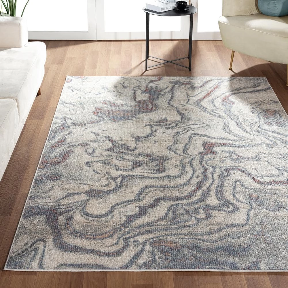 Milas Beige 6 ft. x 9 ft. Abstract Polypropylene Area Rug by Abani 5 Milas Beige 6 ft. x 9 ft. Abstract Polypropylene Area Rug by Abani - Image 3