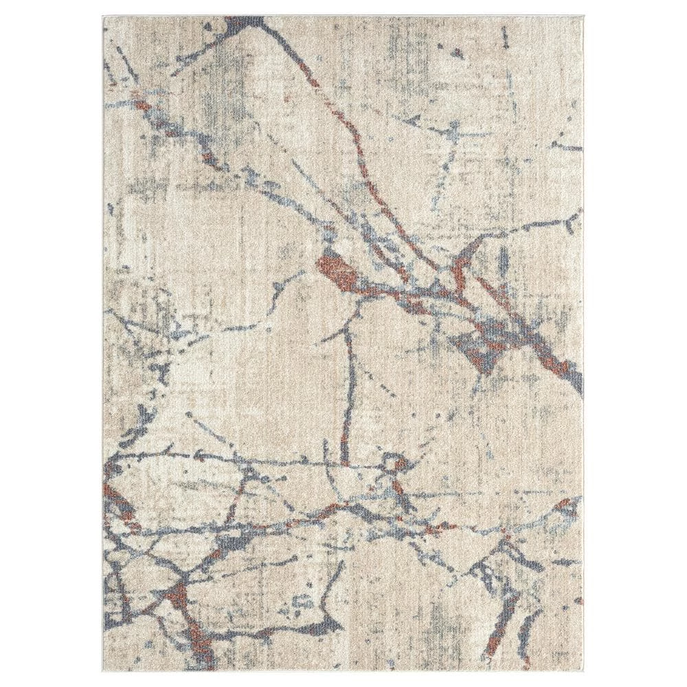 Milas Beige 5 ft. 3 ft. x 7 ft. 6 in. Abstract Polypropylene Area Rug by Abani 3 Milas Beige 5 ft. 3 ft. x 7 ft. 6 in. Abstract Polypropylene Area Rug by Abani