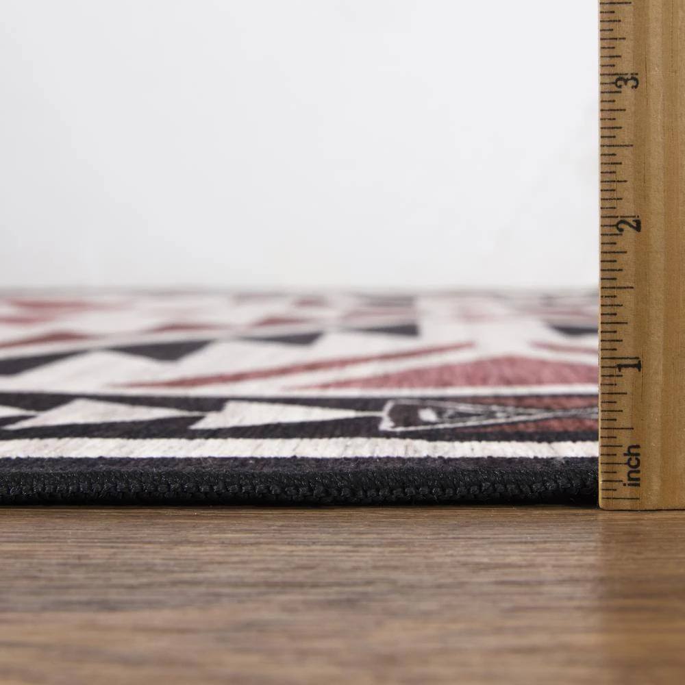 Abani Rugs Molana MOL110A Southwestern Beige Charcoal Red 7 ft. 9 in. x 10 ft. 2 in. Area Rug 7 Abani Rugs Molana MOL110A Southwestern Beige Charcoal Red 7 ft. 9 in. x 10 ft. 2 in. Area Rug - Image 5