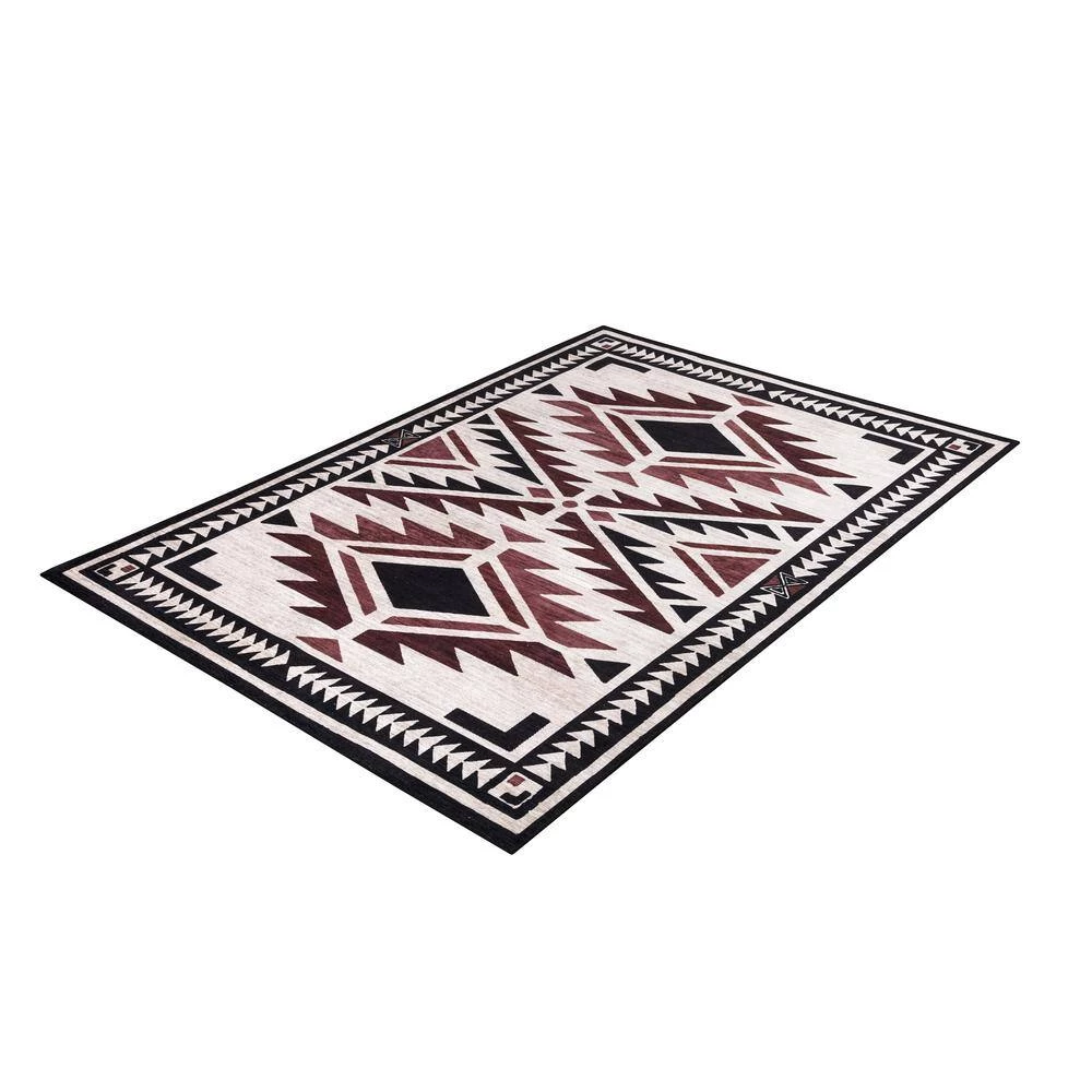 Abani Rugs Molana MOL110A Southwestern Beige Charcoal Red 7 ft. 9 in. x 10 ft. 2 in. Area Rug 6 Abani Rugs Molana MOL110A Southwestern Beige Charcoal Red 7 ft. 9 in. x 10 ft. 2 in. Area Rug - Image 4
