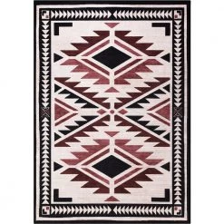 Abani Rugs Molana MOL110A Southwestern Beige Charcoal Red 7 ft. 9 in. x 10 ft. 2 in. Area Rug
