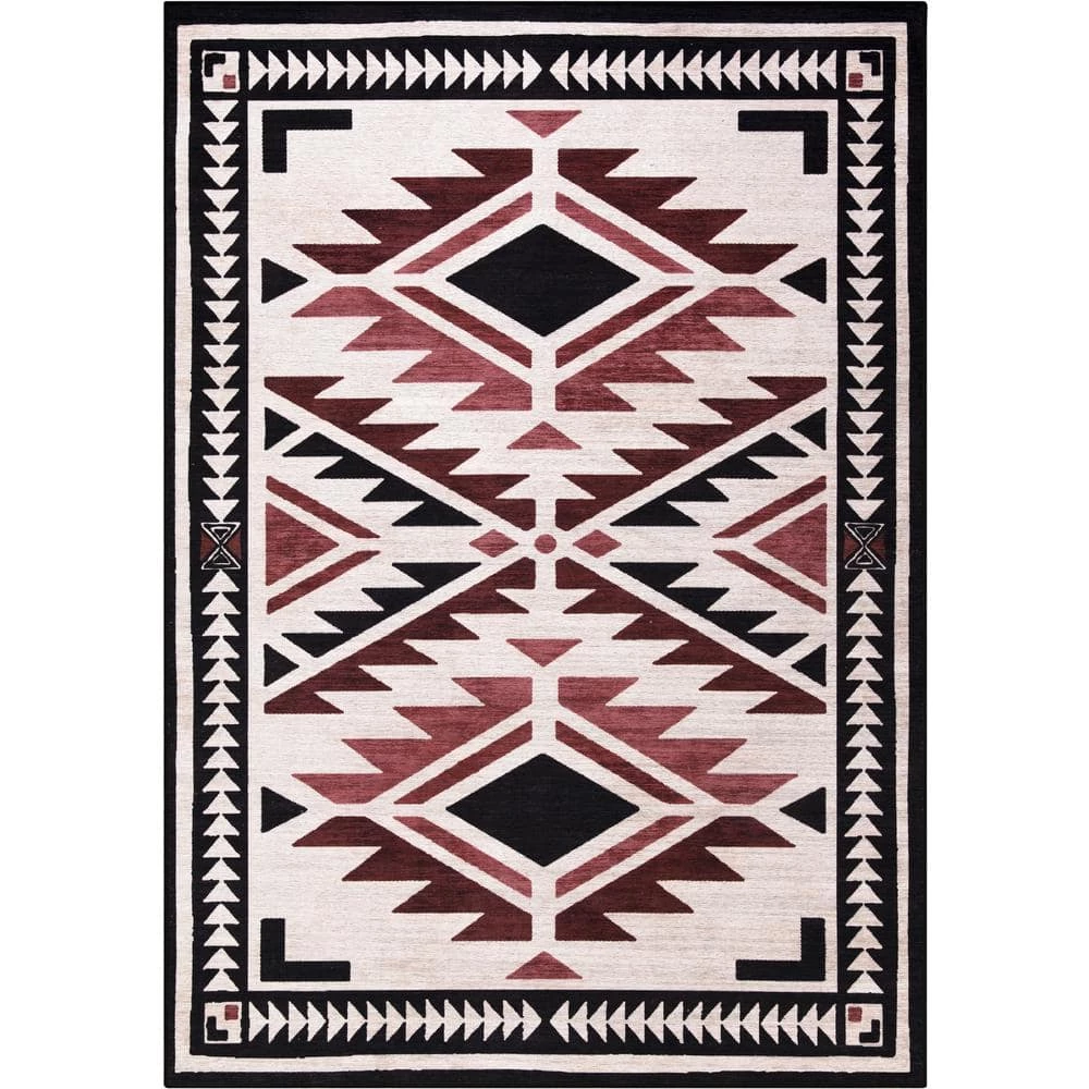 Abani Rugs Molana MOL110A Southwestern Beige Charcoal Red 7 ft. 9 in. x 10 ft. 2 in. Area Rug 3 Abani Rugs Molana MOL110A Southwestern Beige Charcoal Red 7 ft. 9 in. x 10 ft. 2 in. Area Rug