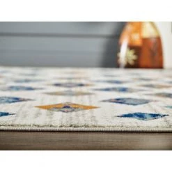 Porto Beige 7 ft. 9 in. x 10 ft. 2 in. Polka Dot Polypropylene Area Rug by Abani -Abani Sales beige abani area rugs prt100a 8 1f 1000