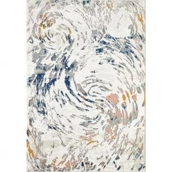 Porto Beige 4 ft. x 6 ft. Abstract Polypropylene Area Rug by Abani