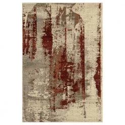 Sedona Beige 6 ft. x 9 ft. Abstract Polypropylene Area Rug by Abani