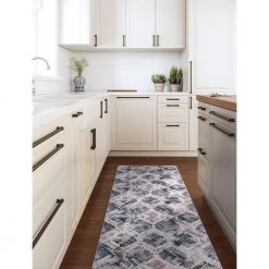 Paloma Black 2 ft. x 10 ft. Abstract Polyester Area Rug by Abani -Abani Sales black abani area rugs pal270a 29 44 1000