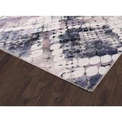Paloma Black 2 ft. x 10 ft. Abstract Polyester Area Rug by Abani -Abani Sales black abani area rugs pal270a 29 4f 1000