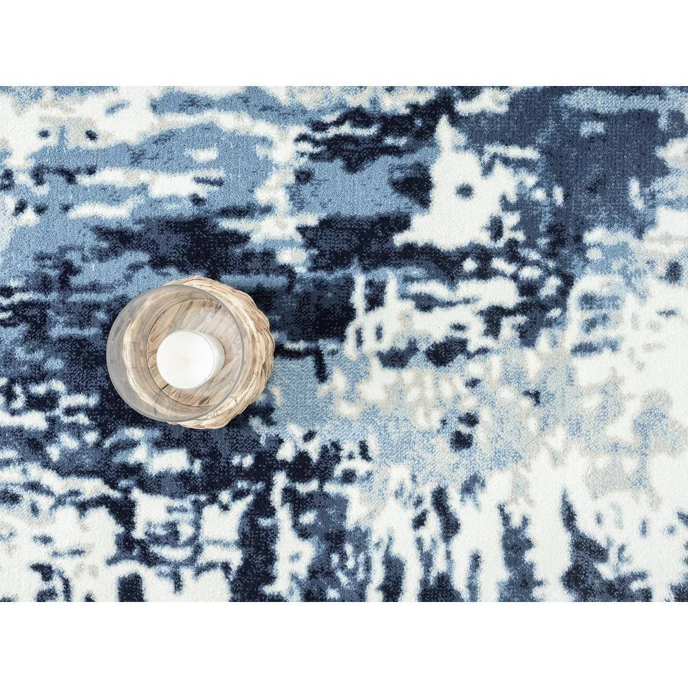 Arto Blue 6 ft. x 9 ft. Distressed Polypropylene Area Rug by Abani 7 Arto Blue 6 ft. x 9 ft. Distressed Polypropylene Area Rug by Abani - Image 5