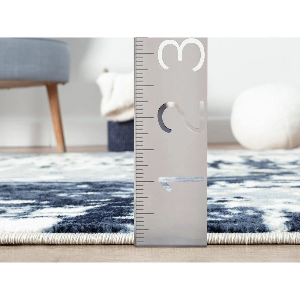 Arto Blue 6 ft. x 9 ft. Distressed Polypropylene Area Rug by Abani 8 Arto Blue 6 ft. x 9 ft. Distressed Polypropylene Area Rug by Abani - Image 6