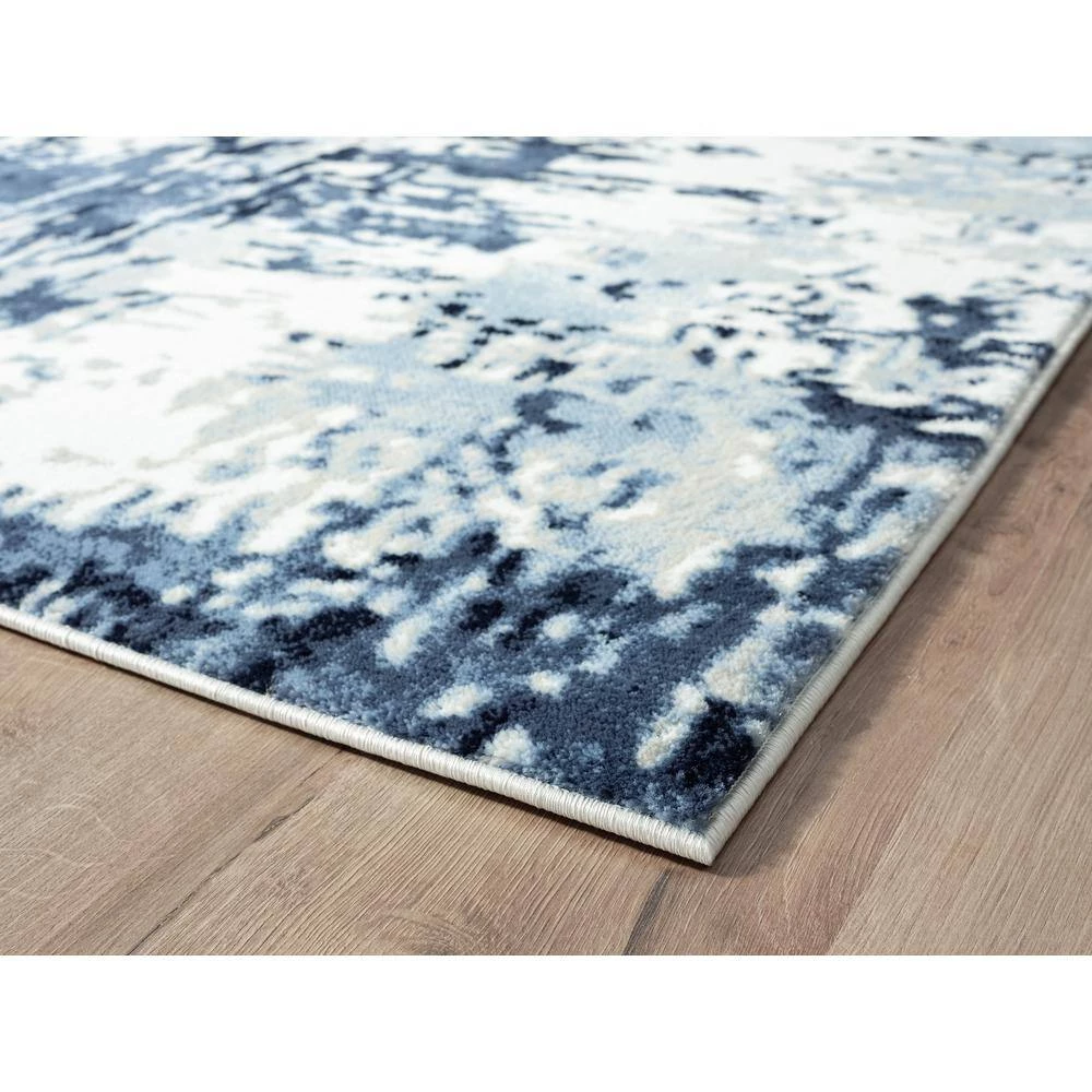Arto Blue 6 ft. x 9 ft. Distressed Polypropylene Area Rug by Abani 5 Arto Blue 6 ft. x 9 ft. Distressed Polypropylene Area Rug by Abani - Image 3