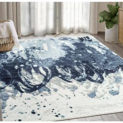 Arto Blue 4 ft. x 6 ft. Distressed Polypropylene Area Rug by Abani -Abani Sales blue abani area rugs art230a 4 31 1000