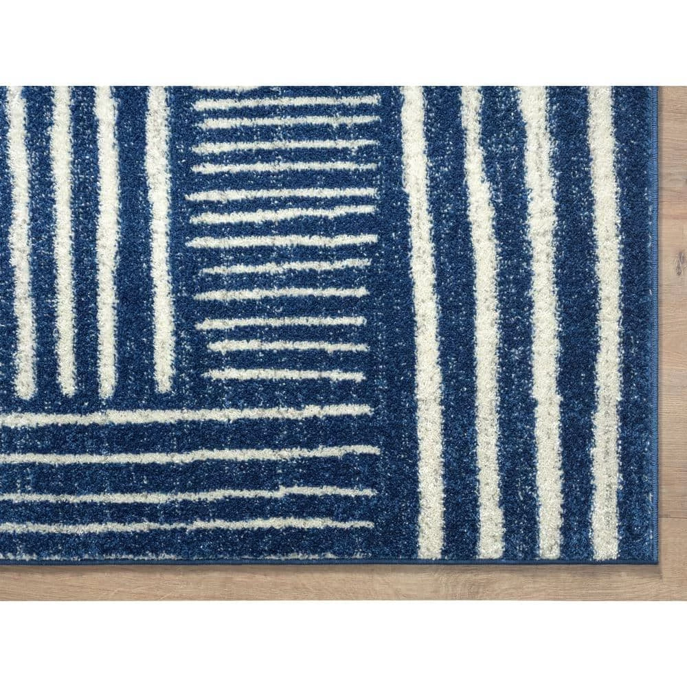 Casa Blue 7.9 ft. x 10.2 ft. Geometric Polypropylene Area Rug by Abani 4 Casa Blue 7.9 ft. x 10.2 ft. Geometric Polypropylene Area Rug by Abani - Image 2