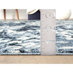 Cruz Blue 5.3 ft. x 7.6 ft. Floral Polypropylene Area Rug by Abani -Abani Sales blue abani area rugs cru140a 5 44 1000