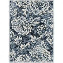Cruz Blue 5.3 ft. x 7.6 ft. Floral Polypropylene Area Rug by Abani