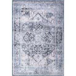 Abani Rugs Lola LOL140A Contemporary Blue 5 ft. 3 in. x 7 ft. 6 in. Area Rug