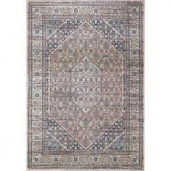 Abani Rugs Lola LOL170A Vintage Contemporary Creamy Gray Blue 4 ft. x 6 ft. Area Rug
