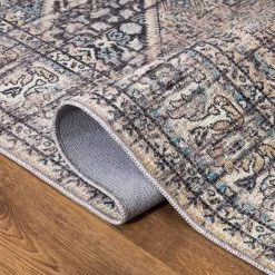 Abani Rugs Lola LOL170A Vintage Contemporary Creamy Gray Blue 4 ft. x 6 ft. Area Rug -Abani Sales blue abani area rugs lol170a 4 c3 1000