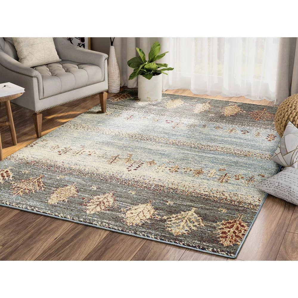 Mesa Blue 7 ft. 9 in. x 10 ft. 2 in. Abstract Polypropylene Area Rug by Abani 9 Mesa Blue 7 ft. 9 in. x 10 ft. 2 in. Abstract Polypropylene Area Rug by Abani - Image 7