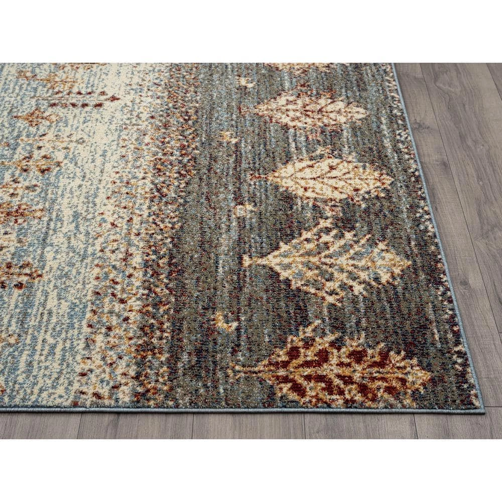 Mesa Blue 7 ft. 9 in. x 10 ft. 2 in. Abstract Polypropylene Area Rug by Abani 5 Mesa Blue 7 ft. 9 in. x 10 ft. 2 in. Abstract Polypropylene Area Rug by Abani - Image 3