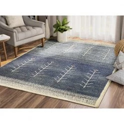 Mesa Blue 5 ft. 3 ft. x 7 ft. 6 in. Abstract Polypropylene Area Rug by Abani -Abani Sales blue abani area rugs mes150a 5 31 1000