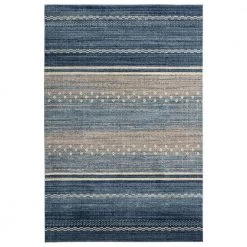 Mesa Blue 7 ft. 9 in. x 10 ft. 2 in. Striped Polypropylene Area Rug by Abani