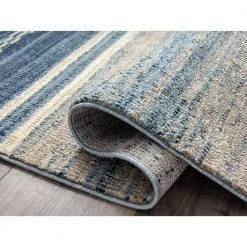 Mesa Blue 7 ft. 9 in. x 10 ft. 2 in. Striped Polypropylene Area Rug by Abani -Abani Sales blue abani area rugs mes210a 8 c3 1000
