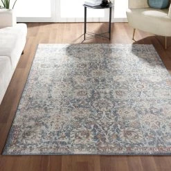Milas Blue 7 ft. 9 in. x 10 ft. 2 in. Oriental Polypropylene Area Rug by Abani -Abani Sales blue abani area rugs mil100a 8 66 1000