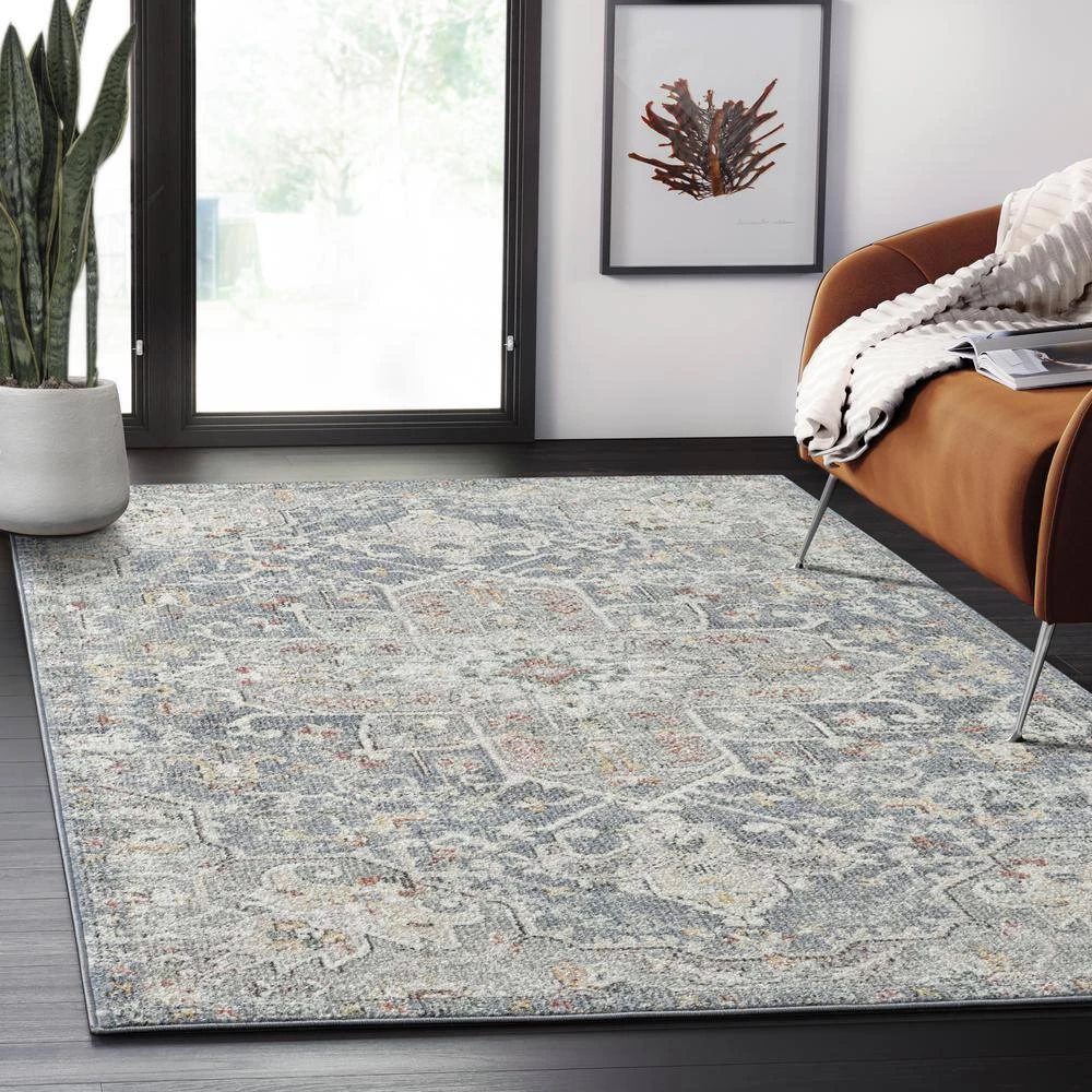 Milas Blue 6 ft. x 9 ft. Oriental Polypropylene Area Rug by Abani 12 Milas Blue 6 ft. x 9 ft. Oriental Polypropylene Area Rug by Abani - Image 10