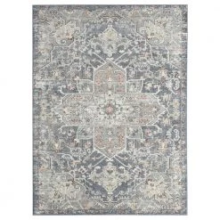 Milas Blue 6 ft. x 9 ft. Oriental Polypropylene Area Rug by Abani