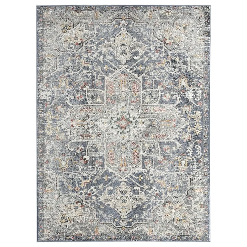 Milas Blue 6 ft. x 9 ft. Oriental Polypropylene Area Rug by Abani 3 Milas Blue 6 ft. x 9 ft. Oriental Polypropylene Area Rug by Abani