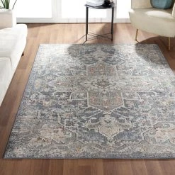Milas Blue 6 ft. x 9 ft. Oriental Polypropylene Area Rug by Abani 14 Milas Blue 6 ft. x 9 ft. Oriental Polypropylene Area Rug by Abani -Abani Sales blue abani area rugs mil130a 6 66 1000