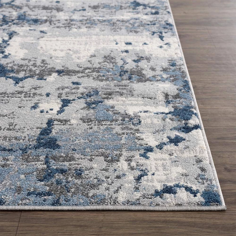 Abani Rugs MIST MIS100A Abstract Concrete Wall Blue 5 ft. 3 in. x 7 ft. 6 in. Area Rug 4 Abani Rugs MIST MIS100A Abstract Concrete Wall Blue 5 ft. 3 in. x 7 ft. 6 in. Area Rug - Image 2