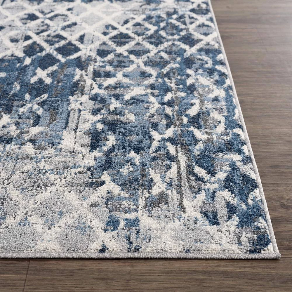 Abani Rugs MIST MIS110A Mesh Blue 7 ft. 9 in. x 10 ft. 2 in. Area Rug 4 Abani Rugs MIST MIS110A Mesh Blue 7 ft. 9 in. x 10 ft. 2 in. Area Rug - Image 2