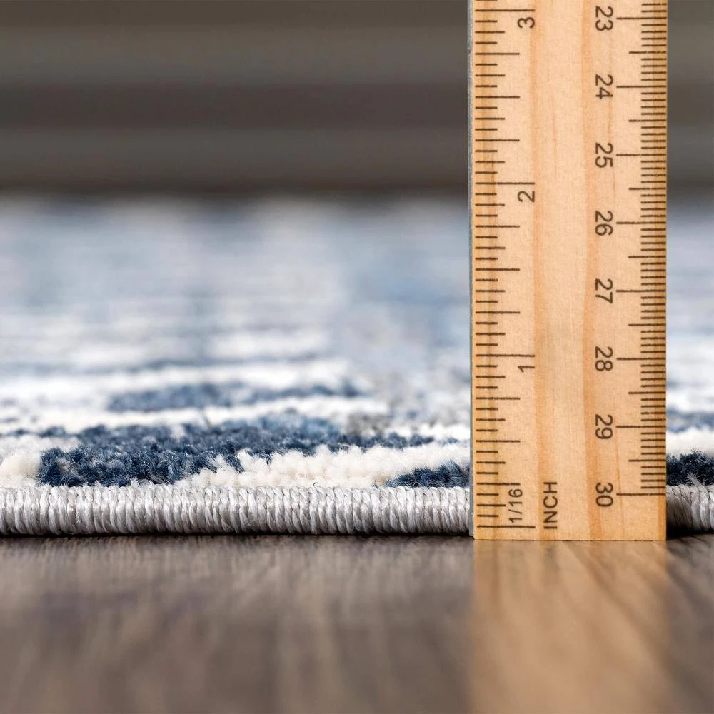 Abani Rugs MIST MIS110A Mesh Blue 7 ft. 9 in. x 10 ft. 2 in. Area Rug 9 Abani Rugs MIST MIS110A Mesh Blue 7 ft. 9 in. x 10 ft. 2 in. Area Rug - Image 7