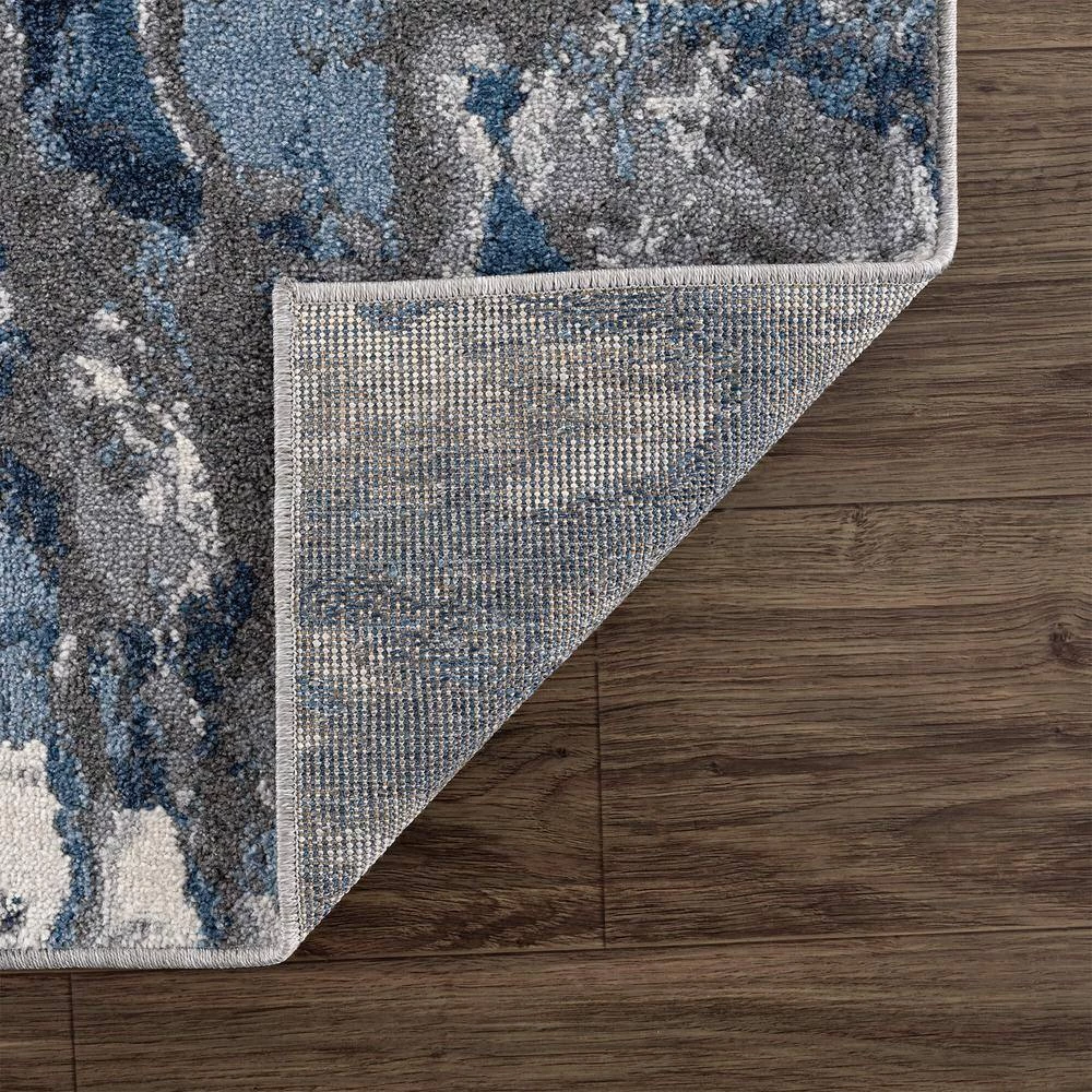 Abani Rugs MIST MIS120A Abstract Blue 5 ft. 3 in. x 7 ft. 6 in. Area Rug 7 Abani Rugs MIST MIS120A Abstract Blue 5 ft. 3 in. x 7 ft. 6 in. Area Rug - Image 5