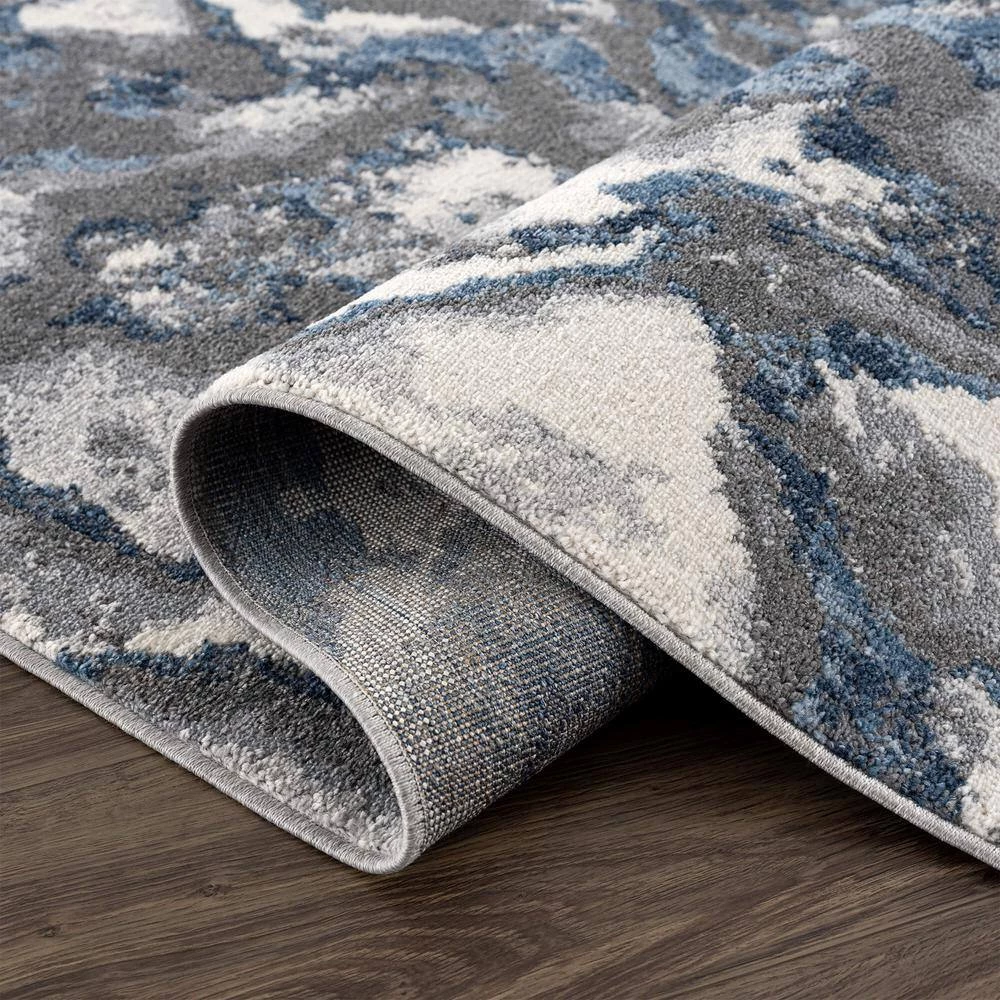 Abani Rugs MIST MIS120A Abstract Blue 5 ft. 3 in. x 7 ft. 6 in. Area Rug 5 Abani Rugs MIST MIS120A Abstract Blue 5 ft. 3 in. x 7 ft. 6 in. Area Rug - Image 3