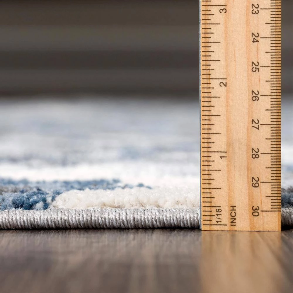 Abani Rugs MIST MIS120A Abstract Blue 5 ft. 3 in. x 7 ft. 6 in. Area Rug 9 Abani Rugs MIST MIS120A Abstract Blue 5 ft. 3 in. x 7 ft. 6 in. Area Rug - Image 7