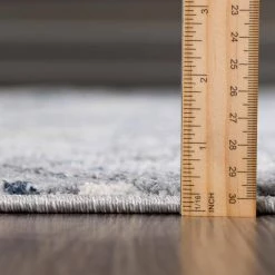 Abani Rugs MIST MIS130A Leaves Blue 5 ft. 3 in. x 7 ft. 6 in. Area Rug -Abani Sales blue abani area rugs mis130a 5 fa 1000