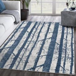 Abani Rugs MIST MIS140A Blue 5 ft. 3 in. x 7 ft. 6 in. Trees Area Rug 17 Abani Rugs MIST MIS140A Blue 5 ft. 3 in. x 7 ft. 6 in. Trees Area Rug -Abani Sales blue abani area rugs mis140a 5 31 1000