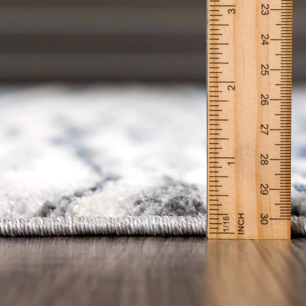 Abani Rugs MIST MIS150A Lined Blue 4 ft. x 6 ft. Modern Area Rug 9 Abani Rugs MIST MIS150A Lined Blue 4 ft. x 6 ft. Modern Area Rug - Image 7