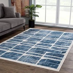Abani Rugs MIST MIS160A 3C Box Blue 7 ft. 9 in. x 10 ft. 2 in. Rug -Abani Sales blue abani area rugs mis160a 8 31 1000