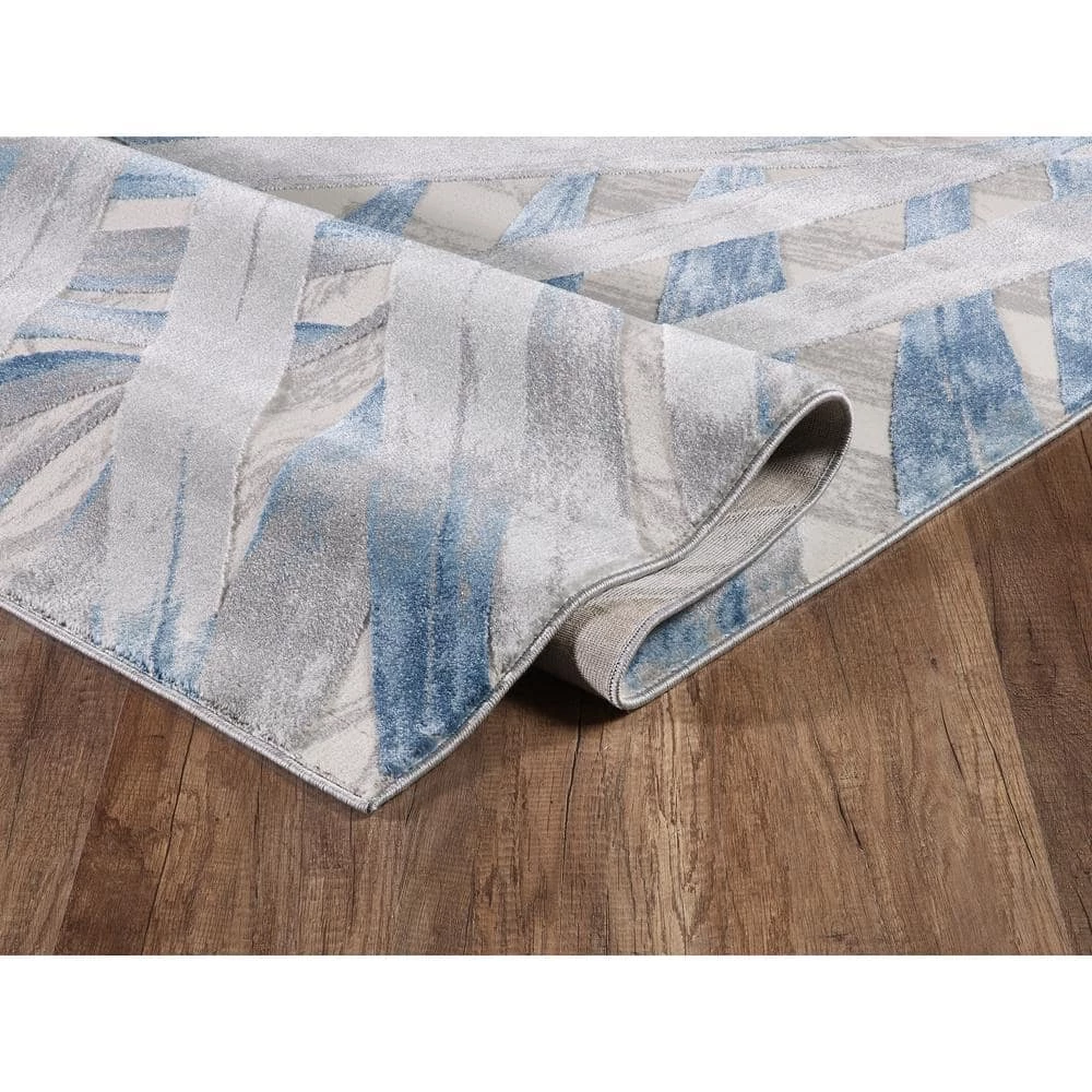 Nova Blue 9 ft. x 12 ft. Abstract Polyester Area Rug by Abani 7 Nova Blue 9 ft. x 12 ft. Abstract Polyester Area Rug by Abani - Image 5