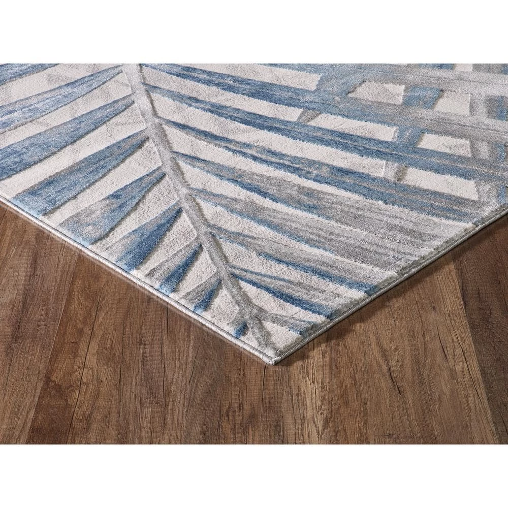 Nova Blue 9 ft. x 12 ft. Abstract Polyester Area Rug by Abani 6 Nova Blue 9 ft. x 12 ft. Abstract Polyester Area Rug by Abani - Image 4