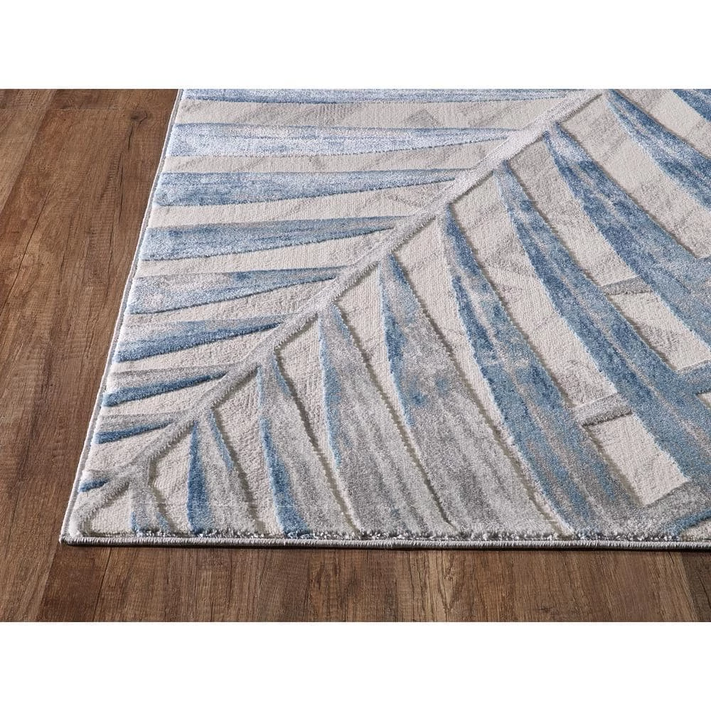Nova Blue 9 ft. x 12 ft. Abstract Polyester Area Rug by Abani 4 Nova Blue 9 ft. x 12 ft. Abstract Polyester Area Rug by Abani - Image 2