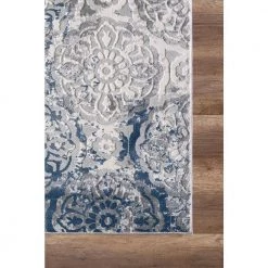 Nova Blue 5.3 ft. x 7.6 ft. Abstract Polyester Area Rug by Abani -Abani Sales blue abani area rugs nov140a 5 40 1000